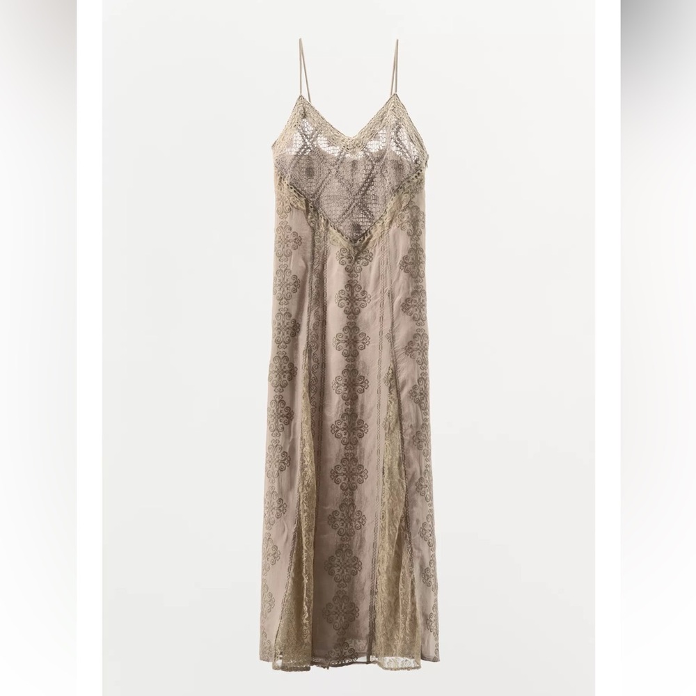 Zara Textured Lace Dress in Cream